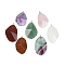 Natural Mixed Stone Pendants, with Iron Snap on Bails, Faceted, Nuggets, 34.5~50x23.5~31x10.5~13mm, Hole: 7.8x3mm