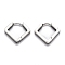 Tarnish Resistant 304 Stainless Steel Rhombus Huggie Hoop Earrings, Stainless Steel Color, 17x20x3mm, Pin: 1mm