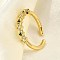 Brass Micro Pave Cubic Zirconia Cuff Rings for Women, Cadmium Free & Nickel Free & Lead Free, Flat Round, Real 18K Gold Plated, 3.5mm