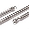 Non-Tarnish Men's Cuban Link Chain Necklaces, Fashionable 304 Stainless Steel Necklaces, with Lobster Claw Clasps, Stainless Steel Color, 23.82 inch(60.5cm), 5mm