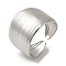 Non-Tarnish 304 Stainless Steel Open Cuff Rings for Women, Stainless Steel Color, 14.5mm, Adjustable