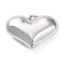 Eco-Friendly Brass Pendants, Cadmium Free & Lead Free, with Jump Ring, Heart Charm, Platinum, 27x37.5x12.5mm