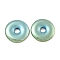 Electroplated Synthetic Non-Magnetic Hematite Pendants, Donut/Pi Disc Charms, Green Plated, 25.5x4mm, Hole: 4.8mm