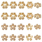 20Pcs 2 Style Brass Micro Pave Clear Cubic Zirconia Fancy Bead Caps, Nickel Free, Flower, Real 18K Gold Plated, 8~9.5x8~9.5x2.5~3mm, Hole: 1mm, 10pcs/style