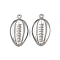 304 Stainless Steel Pendants, Shell Shape Charms, Anti-Tarnish, Stainless Steel Color, 18.5x10x3.5mm, Hole: 1.2mm