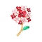 Hydrangea Enamel Pins, Alloy Rhinestone Brooches for Backpack Clothes, Red, 53x35mm