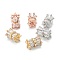 Brass Micro Pave Clear Cubic Zirconia Beads, with Enamel and Jump Ring, Long-Lasting Plated, Waist Drum, Mixed Color, 8x6x5mm, Hole: 1.2mm