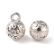 Tibetan Style Alloy Charms, Cadmium Free & Lead Free, Round, Antique Silver, 13x9.5mm, Hole: 2mm, about 348pcs/1000g
