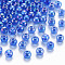 Transparent Acrylic Beads, AB Color Plated, Round, Royal Blue, 6x5mm, Hole: 1.8mm, about 4400pcs/500g