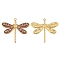 Stainless Steel Pendants, with Enamel, Golden, Dragonfly Charm, Purple, 27x24mm, Hole: 1.5mm