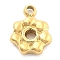 Ion Plating(IP) 304 Stainless Steel Charms, Flower Charm, Real 14K Gold Plated, 7.5x6x1.5mm, Hole: 1mm