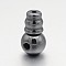Non-magnetic Synthetic Hematite 3 Hole Guru Beads, T-Drilled Beads, Black, 19x10mm, Hole: 2mm