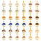 36Pcs 9 Styles Natural Mixed Gemstone Chip European Dangle Charms, Golden Tone Alloy Tree of Life Large Hole Pendant, 39mm, Charm: 29mm, 4pcs/style