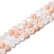 Electroplate Glass Beads Strands, Opaque & Transparent & AB Color Plated, Faceted, Bicone, Pink, 4x4.5mm, Hole: 0.9mm, about 94~95pcs/strand, 13.86''(35.2cm)