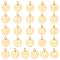 26Pcs 26 Styles 304 Stainless Steel Charms, Flat Round with Letter, Golden, 12x1mm, Hole: 2.5mm, 1pc/style