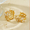Exquisite Brass Clear Cubic Zirconia Teardrop Hoop Earrings, Golden, 20x10mm