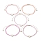 5Pcs 5 Colors Natural Shell Heart & Seed Braided Bead Bracelets Set, Adjustable Synthetic Hematite Stackable Bracelets, Pink, Inner Diameter: 2-1/4~3-3/8 inch(5.6~8.7cm), 1Pc/color