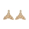 Brass Micro Pave Cubic Zirconia Pendants, Fishtail Charms, Cadmium Free & Lead Free, Rack Plating, Long-Lasting Plated, Real 18K Gold Plated, 24x26.5x7.5mm, Hole: 5x3mm