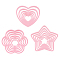 3 Sets 3 Style Plastic Mold, Cookie Cutters, Cookies Moulds, DIY Biscuit Baking Tool, Heart/Star/Flower, Mixed Shapes, 33~131x36.5~135x13mm, Inner Diameter: 25~122x27~127mm, 6pcs/set, 1 set/style