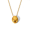 Stainless Steel Pendant Fashion Necklaces for Women Daily Wear, Golden, Oval, 15.75 inch(40cm)