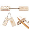 Rectangle Wood Crochet Hook Ruler & Thickness Gauge, Knitting Tools, with Plastic Ball Chain, Wheat, 12.6cm