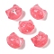 Transparent Spray Paint Glass Beads, Cat, Crimson, 12.5x14x11mm, Hole: 1.4mm