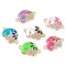 Alloy Crystal Rhinestone Connector Charms, with Enamel, Elephant Links, Light Gold, Mixed Color, 14.5x23x3mm, Hole: 1.6mm