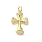 Brass Micro Pave Clear Cubic Zirconia Pendants, Cross Charms, with Jump Ring, Real 18K Gold Plated, 20.5x14x2mm, Hole: 3mm