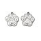 201 Stainless Steel Rhinestone Pendants, with Enamel, Stainless Steel Color, Dog, 14.5x13.5x2mm, Hole: 1.2mm