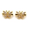 Rack Plating Brass Pave Cubic Zirconia Slide Charms, Cadmium Free & Lead Free, Long-Lasting Plated, Real 18K Gold Plated, Butterfly, 10x7x5mm, Hole: 1.4mm