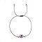 Bohemian Style Resin Evil Eye Bead Braided Bracelets, Adjustable Nylon Cord Braided Bracelets for Women, Thistle, Inner Diameter: 11 inch(28cm)