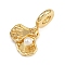 Brass European Dangle Charms, Shell Shape Large Hole Pendants with ABS Imitation Pearl White Round Beads, Real 18K Gold Plated, 23mm, Hole: 4.8mm
