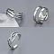 3Pcs Cross Adjustable Alloy Cuff Rings Sets, Platinum, Inner Diameter: Adjustable
