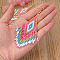 Bohemian Handmade Glass Seed Beads Tassel Dangle Earrings, Golden, Rhombus, Pink, 100x52mm