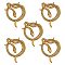 5Pcs Brass Micro Pave Clear Cubic Zirconia Pendants, Long-Lasting Plated, Snake Shape, Golden, 26x19x2.7mm, Hole: 1mm