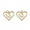 Brass Micro Pave Clear Cubic Zirconia Pendants, Heart, with Jump Ring, Real 16K Gold Plated, 17.5x21x3mm, Hole: 3.4mm