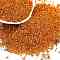 Electroplate Glass Seed Beads, Iris, Cylinder, Dark Orange, 1.6x1.3mm, Hole: 0.8mm, about 60000pcs/pound