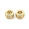 Brass Micro Pave CLear Cubic Zirconia Beads, Cadmium Free & Nickel Free & Lead Free, Hexagon, Golden, 5x5.5x3mm, Hole: 1mm