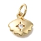 Brass Micro Pave Cubic Zirconia Pendants, Heart, Cloud Charms, Golden, 10x11x2mm