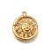 304 Stainless Steel Pendants, Moon and Sun Charm, Ion Plating(IP), Real 18K Gold Plated, 21x18.5x4.5mm, Hole: 1.4mm