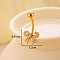 316L Surgical Stainless Steel Clear Cubic Zirconia Curved Barbell Belly Rings, Golden, Bowknot, 12x9.1mm