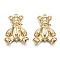 Rack Plating Alloy Pendants, Cadmium Free & Lead Free, Bear, Light Gold, 24.5x18x5mm, Hole: 1.5mm