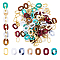120Pcs 6 Colors Two Tone Acrylic Linking Rings, with 120Pcs CCB Plastic Linking Rings, Quick Link Connector, for Cable Chain Making, Mixed Color, 19~24x12~18x4.5~5mm
