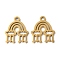 Ion Plating(IP) 304 Stainless Steel Pendants, Manual Polishing, Rainbow Tassel Charm, Golden, 15x12x1mm, Hole: 1.6mm