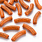 Opaque Crackle Acrylic Beads, Curved Tube, Chocolate, 32x10x8mm, Hole: 1.8mm, about 330pcs/500g