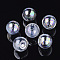 Round Handmade One Hole Blown Glass Globe Ball Bottles, for Glass Vial Pendants Making, AB Color Plated, Clear AB, 14x13mm, Hole: 3.5~4mm