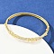 Brass Micro Pave Clear Cubic Zirconia Bangles, Hinged Bangles for Women, Rack Plating, Long-Lasting Plated, Lead Free & Cadmium Free, Real 18K Gold Plated, Inner Diameter: 2-1/8x2-3/8 inch(5.5x5.9cm)