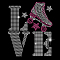 SUPERDANT Love Skates Roller Bling Rhinestone Patches Iron On Rhinestone Roller Skating Rhinestone Alphabet Glitter Pearl Letter Patches Decorative Repair Embroidered Sew On Appliques