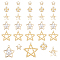 40Pcs 5 Style Alloy Pendants, with ABS Plastic Imitation Pearl, Star, White, Light Gold, 26x23x7mm, Hole: 2.5mm, 8pcs/style