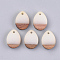 Resin & Walnut Wood Pendants, teardrop, WhiteSmoke, 17.5x13x4mm, Hole: 1.8mm